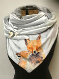 Women's Fox Art Casual Wrap Scarf