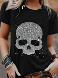 Women's Punk Skull Print T-shirt