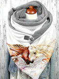 Horse Butterfly Watercolor Art Print Casual Scarf