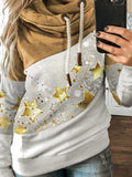 Women's Casual Star Colorblock Casual Hoodie