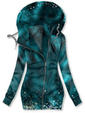 Women's Winter Art Print Casual Sweatjacke