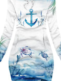 Women's Watercolor Anchor Casual Sweatshirt