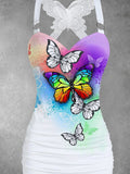 Women's Vintage Butterfly Art Print Art Tank Top