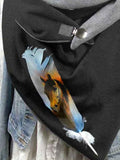 Women's Feather Print Casual Wrap Scarf