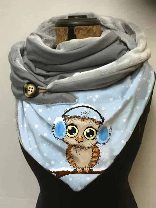 Women's Owl Art Casual Wrap Scarf