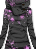 Floral Butterfly Casual Print Sweatshirt