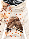 Women's Autumn Maple Owl Casual Sweatshirt