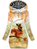 Women's Squirrel Art Print Sweatjacke