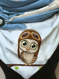 Women's Owl Art Casual Wrap Scarf