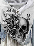 Punk Skull Print Scarf Scarves