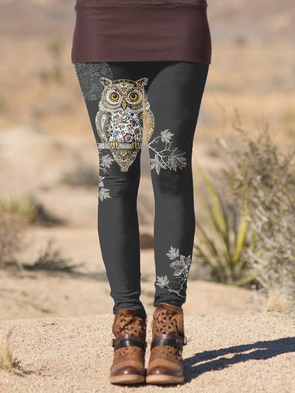 Women's Owl Casual Print Leggings