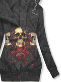 Women's Floral Skull Casual Sweatjacken