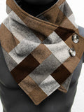 Winter Warm Simple Fashion Khaki Geometric Scarf