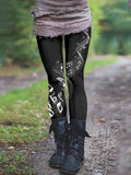 Women's Music Symbol Printed Casual Tight Leggings