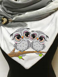 Owl Print Casual Scarf and Shawl