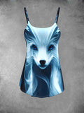 Women's Fox Art Design Two Piece Suit Top