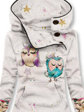 Owl Star Art Print Casual Sweatshirt