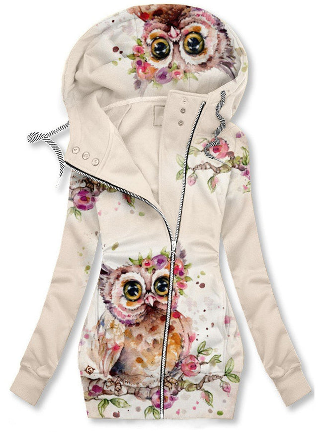 Women's Owl Art Casual Sweatjacken