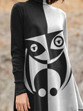 Women's Abstract Art Owl Casual Sweatshirt