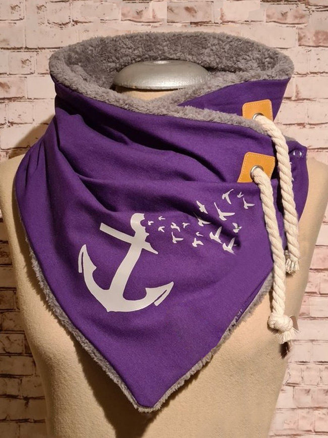 Casual Anchor Cotton Scarf