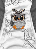 Women's Owl Art Print Sweatjacke