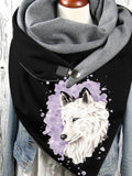 Wolf print casual scarf and shawl