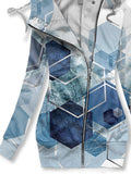 Women's Winter Geometric Art Print Casual Sweatjacke