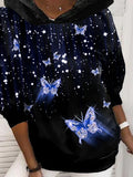 Women's Winter Butterfly Print Casual Sweatshirt