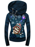 Women's Owl Casual Hooded Sweatjacken