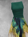 Women's Peacock Feather Gradient Art Dress