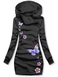 Floral Butterfly Art Design Casual Print Sweatshirt