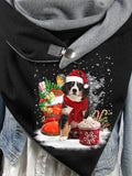 Winter Bernese Mountain Dog Print Casual Scarf