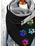 Autumn And Winter Colorful Animal Paw Print Casual Scarf And Shawl