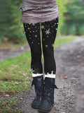 Women's Snowflake Print Casual Leggings