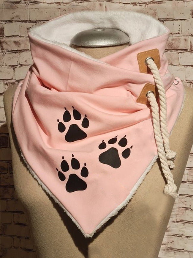 Casual cat paw print scarf and shawl