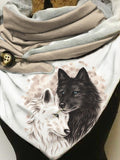 Wolf print scarf and shawl