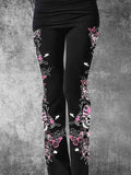 Women's Vintage Skull Butterflies Art Printed Pants