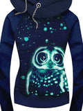 Women's Owl Casual Hooded Sweatjacken