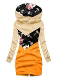 Women's Casual Floral Patchwork Hoodie