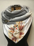 Autumn And Winter Arctic Fox Art Print Plush Shawl Scarf