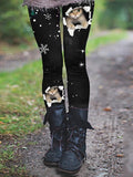 Women's Christmas Cat Print Casual Thermal Leggings