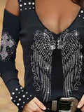 Women's Faith Vintage Punk Printed Long Sleeve Shirt