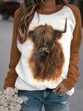 Women's West Highland Cattle Print Sweatshirt