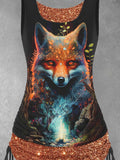 Women's Fox Art Design Tank Top