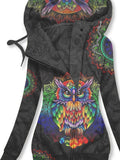 Women's Mandala Owl Casual Sweatjacken