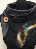 Women's Abstract Art Feather Plush Casual Scarf