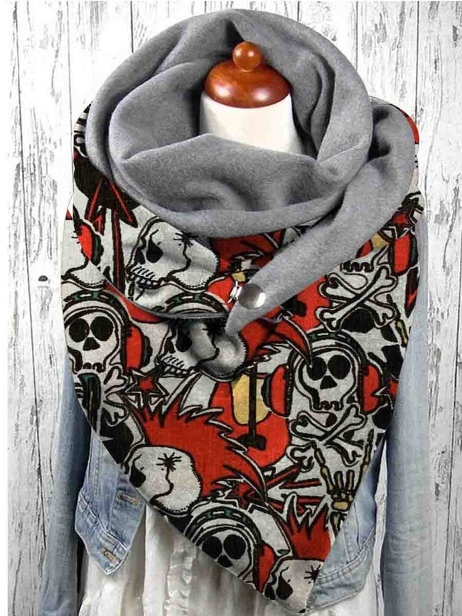 Winter Punk Skull Casual Scarf And Shawl