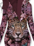 Women's Art Flower Tiger Casual Sweatjacken