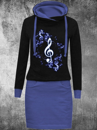 Women's Simple Music Note Leisure Casual Dress