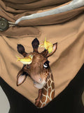 Autumn And Winter Giraffe And Bird Art Print Plush Shawl Scarf